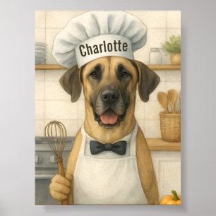 Personalisierter Name Lustiger Großer Deutsche-Dog Poster