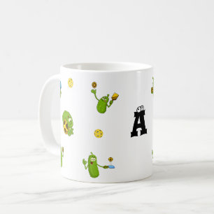 Personalisierter Name lustiger Pickleball-Spieler Kaffeetasse