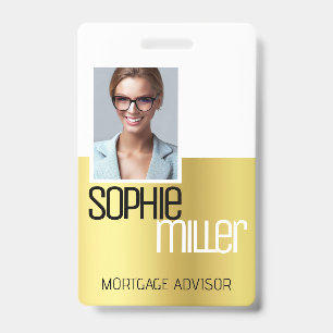 Personalisierter Name Luxury Golden Ombre Stilvoll Ausweis