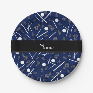 Personalisierter Name Marineblau Pappteller