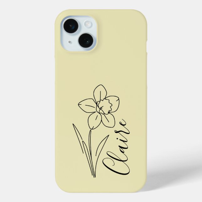 Personalisierter Name März daffodia Geburtsname Bl Case-Mate iPhone Hülle (Rückseite)