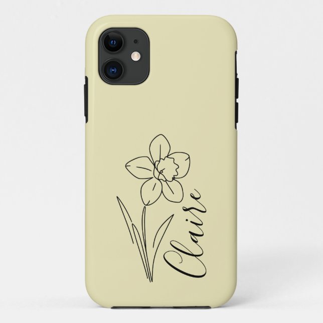 Personalisierter Name März daffodia Geburtsname Bl Case-Mate iPhone Hülle (Rückseite)