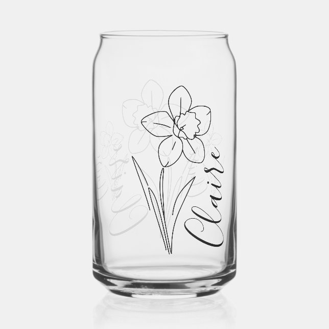 Personalisierter Name März daffodia Geburtsname Bl Dosenglas (Vorderseite)