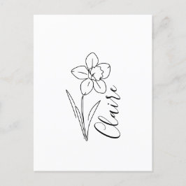 Personalisierter Name März daffodia Geburtsname Bl Einladungspostkarte