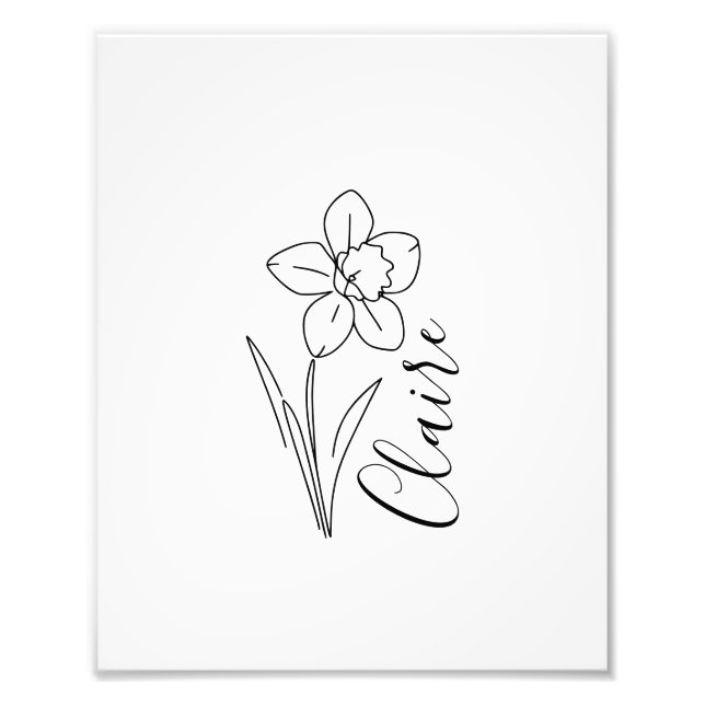 Personalisierter Name März daffodia Geburtsname Bl Fotodruck (Vorne)
