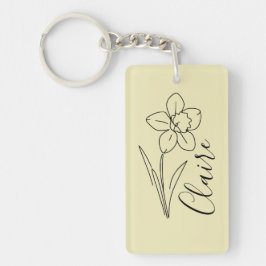 Personalisierter Name März daffodia Geburtsname Bl Schlüsselanhänger