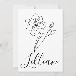 Personalisierter Name März Jonquil Geburtstagsblum Einladung