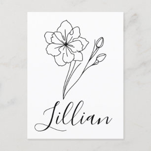 Personalisierter Name März Jonquille Geburtsblume Postkarte