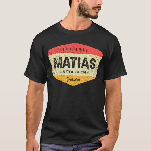 Personalisierter Name Matias - Vintager Name Matia T-Shirt (Vorderseite)