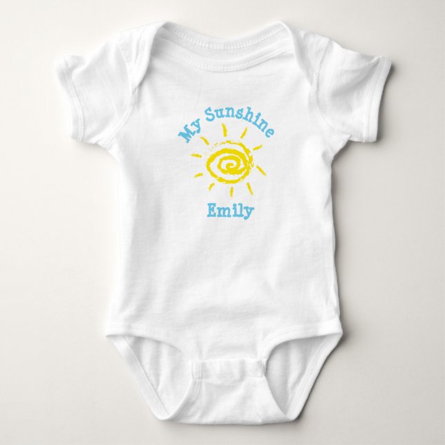 Personalisierter Name meines Sunshine Baby Baby Strampler (Vorderseite)