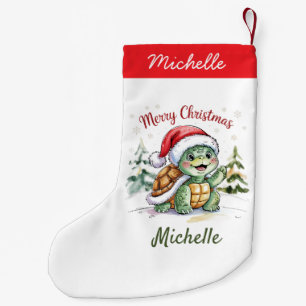 Personalisierter Name Merry Christmas Turtle in Sa Kleiner Weihnachtsstrumpf