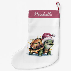 Personalisierter Name Merry Christmas Turtle in Sa Kleiner Weihnachtsstrumpf
