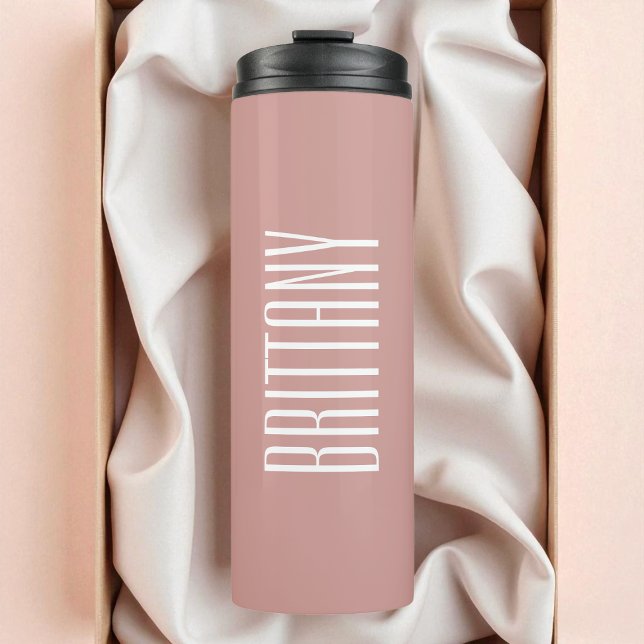 Personalisierter Name Minimal für einfache Red Bri Thermosbecher (Simple Red Bridesmaid Personalized Name Minimal Thermal Tumbler)