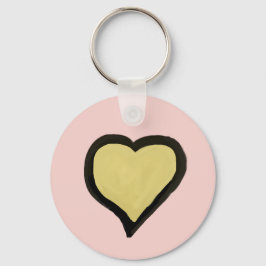 Personalisierter Name Minimal Herz Schwarz & Rosa Schlüsselanhänger