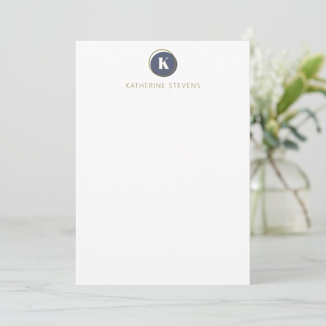 Personalisierter Name Minimalistisch Beruflich Mon Mitteilungskarte (Stehend Vorderseite)