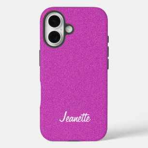 Personalisierter Name Minimalistisch Heiß rosa iPhone 16 Hülle