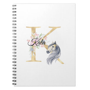 Personalisierter Name mit Anfangsbuchstabe K und P Notizblock