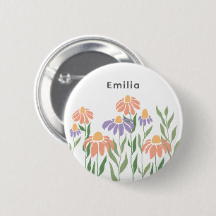Personalisierter Name mit Boho floral Button