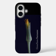 Personalisierter Name mit eleganter Blume auf schw
