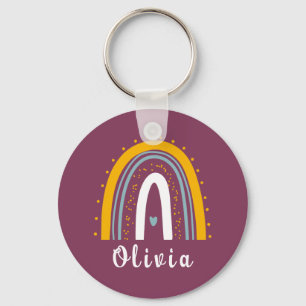 Personalisierter Name mit Minimalistischem Boho Ra Schlüsselanhänger