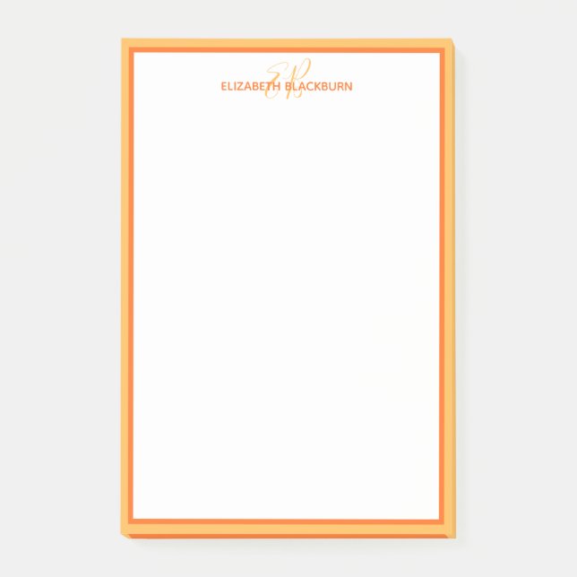 Personalisierter Name mit Monogramm Anfangsbuchsta Post-it Klebezettel (Vorderseite)