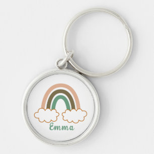 Personalisierter Name mit Trendy Boho Rainbow Schlüsselanhänger