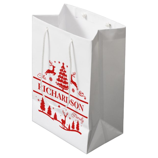Personalisierter Name Mittlere Geschenktüte (Vorderseite Schrägansicht)