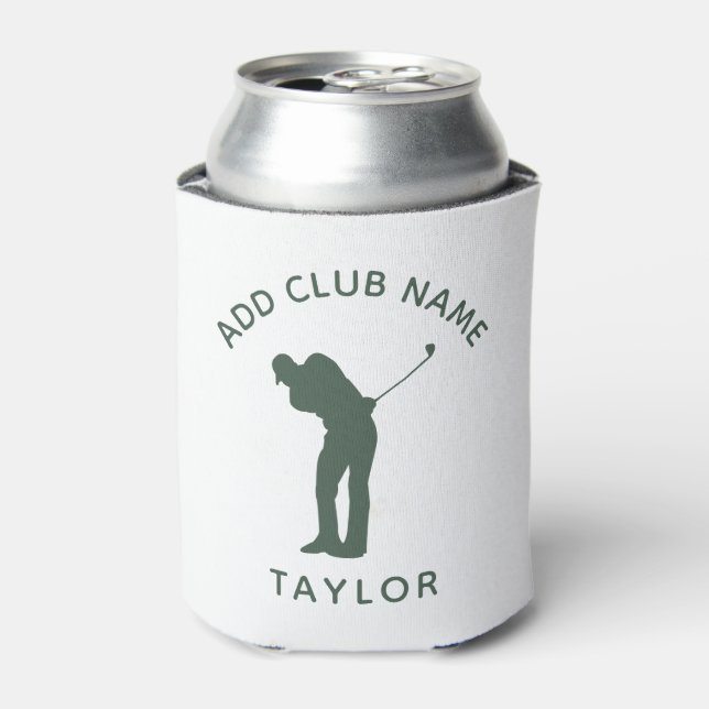 Personalisierter Name Modern Sage Green Golf Club  Dosenkühler (Kanne Vorderseite)