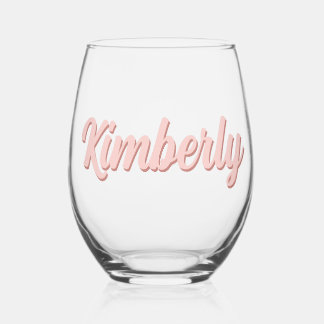 Personalisierter Name modern und elegant Weinglas Ohne Stiel