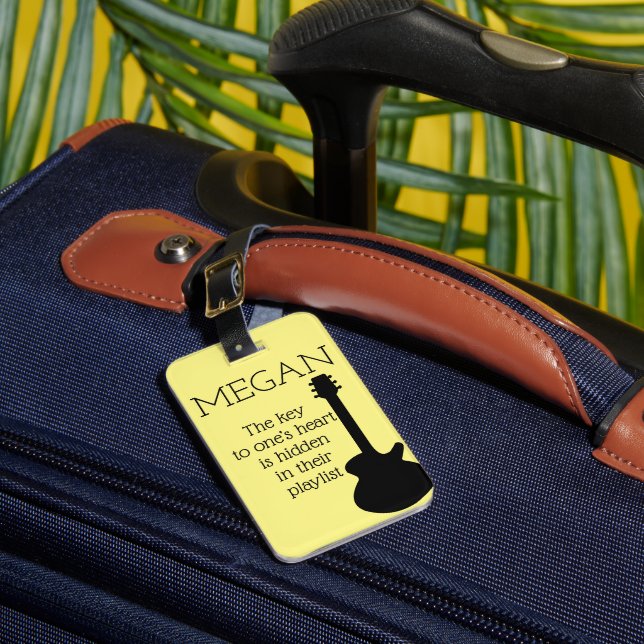 Personalisierter Name Moderne Minimal Electric Git Gepäckanhänger (Vorderseite Insitu 1)