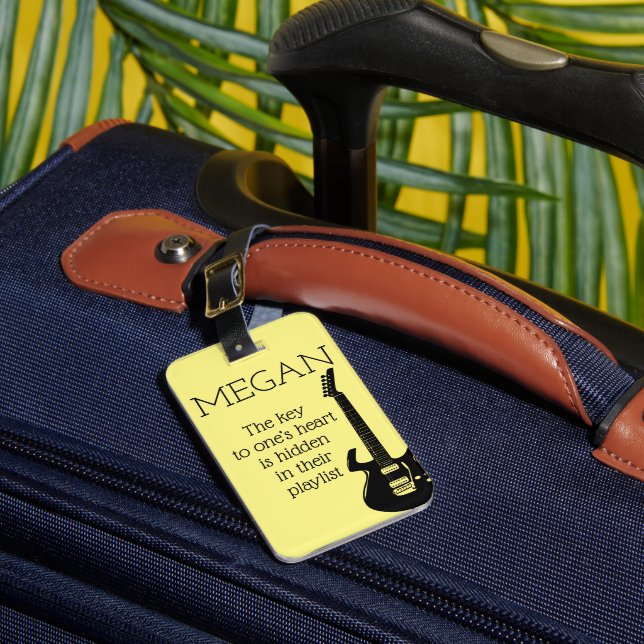 Personalisierter Name Moderne Minimal Electric Gui Gepäckanhänger (Vorderseite Insitu 1)