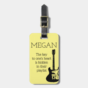 Personalisierter Name Moderne Minimale E-Gitarre L Gepäckanhänger