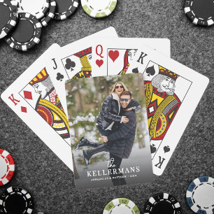 Personalisierter Name Modernes Foto Spielkarten