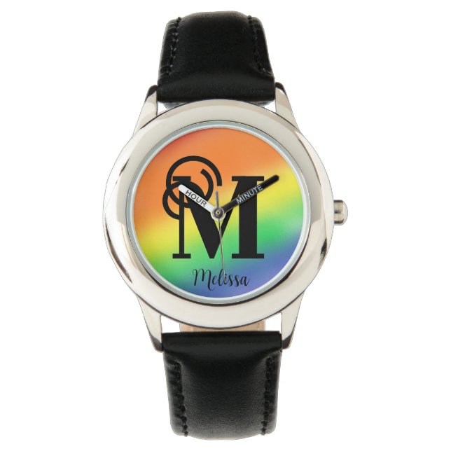 Personalisierter Name Monogram Armbanduhr (Vorderseite)