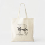 Personalisierter Name Monogram Family Wiedersehen  Tragetasche<br><div class="desc">Personalisierter Name Monogramm Familie Wiedersehen rustic Tote Bag. Elegantes Template mit mit Monogramm Anfangsbuchstaben. Niedliche Vintage Geschenkidee für Familientreffen,  Ansammlung,  Zusammenkommen,  Ausflug,  Gruppenurlaub,  Stadtrat,  Seehaus Party etc. Country-Chic-Druck. Anpassbare Farben. Geben Sie Ihren eigenen Nachnamen und das Datum ein.</div>