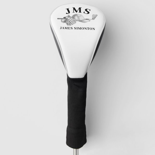 Personalisierter Name Monogram Name Golf Club Hat  Headcover (Vorderseite)