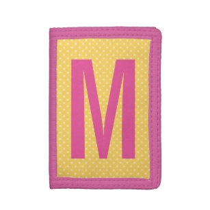 Personalisierter Name Monogram Polka dots Girls Po Tri-fold Portemonnaie