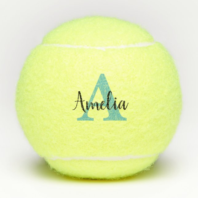 Personalisierter Name Monogram Tennball Tennisbälle (Vorderseite)