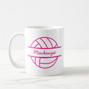 Personalisierter Name Monogram Volleyball Kaffeetasse