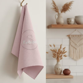 Personalisierter Name Monogramm Dusty Rose Geschirrtuch