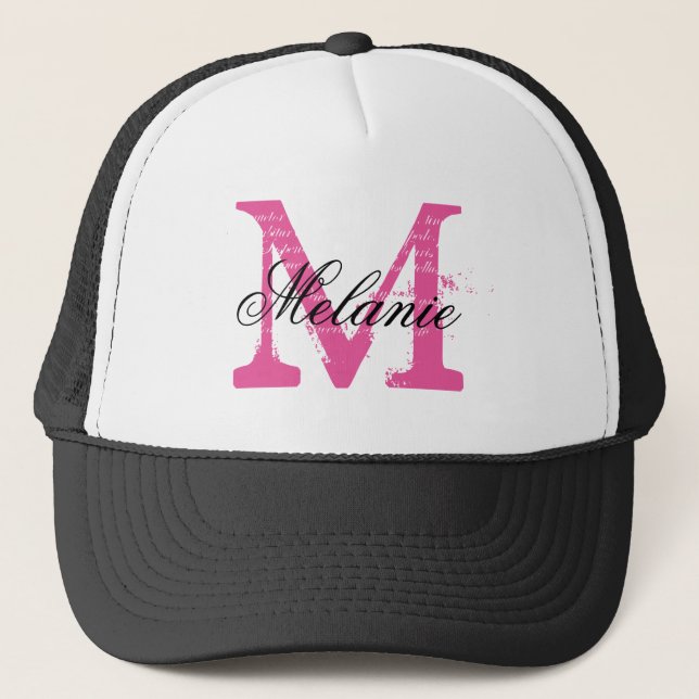 Personalisierter Name Monogramm Hut für Hochzeitsf Truckerkappe (Vorderseite)
