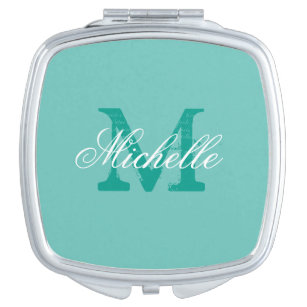 Personalisierter Name Monogramm Make-up-Kompaktspi Taschenspiegel