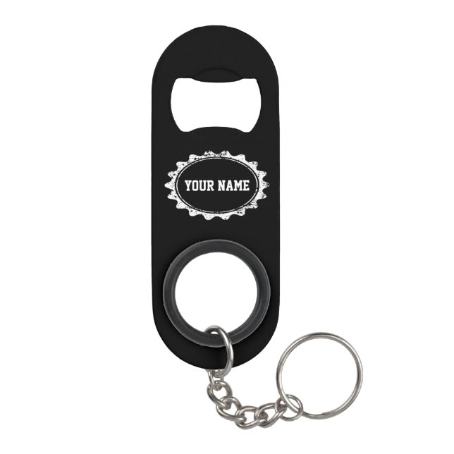 Personalisierter Name Monogramm Schlüsselanhänger  Flaschenöffner (Rückseite)
