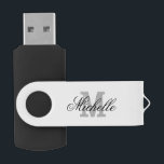 Personalisierter Name Monogramm USB-Flash-Laufwerk USB Stick<br><div class="desc">Personalisierter Name monogram USB Stift USB Stick Flash-Stick. Elegante Skripttypografie mit Anfangsbuchstaben. Stilvolle Geschenkidee für Männer und Kinder. Personalisierbare Schul-/Büroausstattung. Auch großartige Promo geben für die Firma. Individuelles Design für Pendeln.</div>