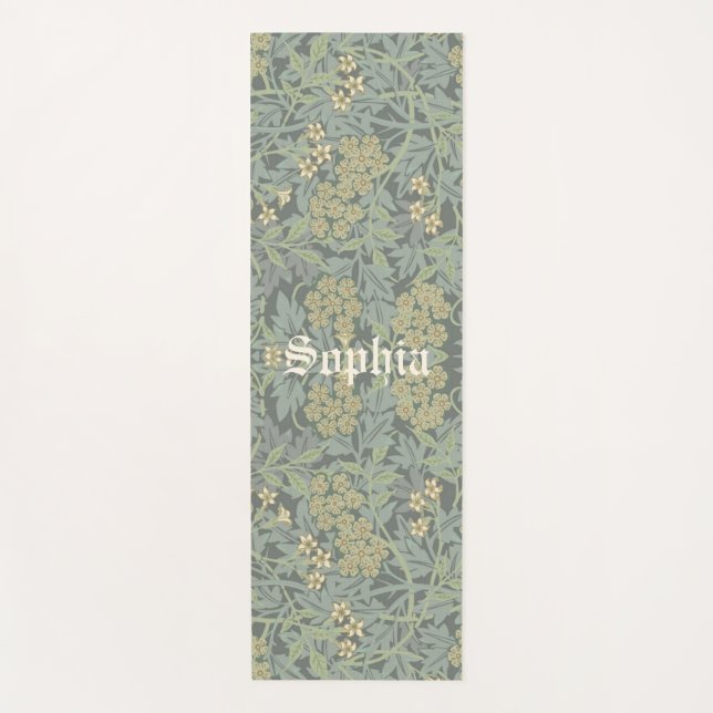 Personalisierter Name Morris Foliage Muster Yoga M Yogamatte (Vorderseite)