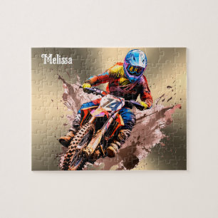 Personalisierter Name Motocross Puzzle