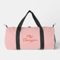 Personalisierter Name Mrs. Braut Pink Orange Schri