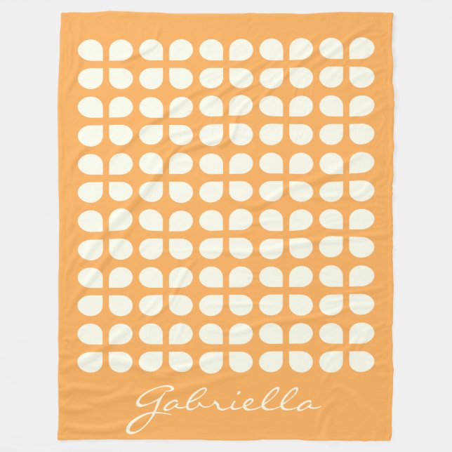 Personalisierter Name Mustard Yellow Geometric War Fleecedecke (Vorderseite)
