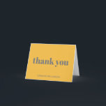 Personalisierter Name Mustard Yellow Moderne Typog Dankeskarte<br><div class="desc">Fett Typografie Moderne 50. Geburtstagspartei Custom geklappt Dankeschön Karte in stilvollem Gelb und Grau</div>