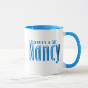 Personalisierter Name "Nancy" in Lit Blue Hues Tasse